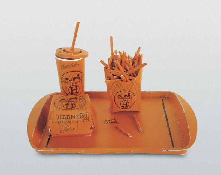 Hermés Value Meal 1997 cardboard, thermal adhesive 15.35" x 7.87" x 7.87" Hermés Value Meal 1997 cardboard, thermal adhesive 15.35" x 7.87" x 7.87"